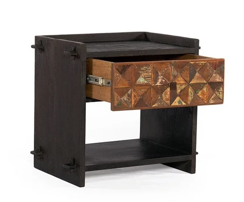 Messina Carved Teak Wood Night Chest 4 Messina Carved Teak Wood Night Chest - Image 2