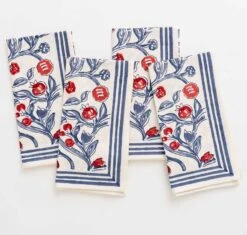 Emma Red & Blue Napkin | Set Of 4