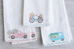 Blossom Cart Tea Towel (Set Of 2) -Household Items Series Truck Van Bike Tea Towelscopy 535259