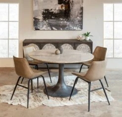 Palm Desert Natural Marble Dining Table With Steel Tulip Base -Household Items Series Unknown 1 e1111547 6675 41f2 82f5 52f6d9f8f622
