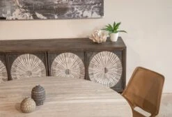 Palm Desert Modern Bone Inlay Sideboard In Vintage Gray -Household Items Series Unknown 2