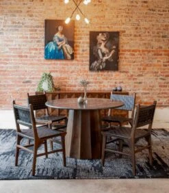 Lisbon 47" Black Marble Round Dining Table In Matte Brown -Household Items Series Unknown 3