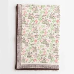 Palms & Pagodas Brown Tablecloth -Household Items Series Untitled 3 0006 Pals PagodasBrown DSC 5429 1 JPG 789959