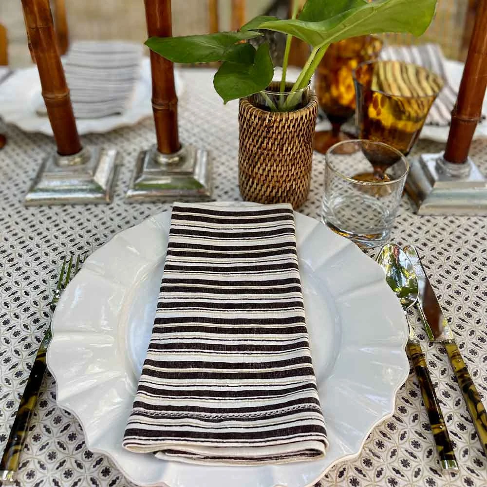 India Hicks Home Coca-Cola Brown Tea Time Tablecloth 4 India Hicks Home Coca-Cola Brown Tea Time Tablecloth - Image 2