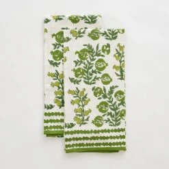 Pom Bells Green Tea Towels