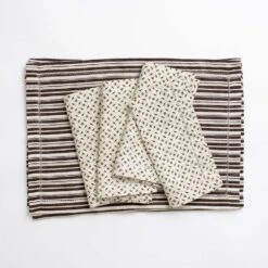 India Hicks Home Coca-Cola Brown Stripe Placemat | Set Of 4