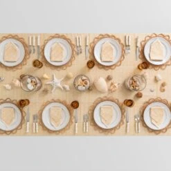 India Hicks Home Seashell Golden Tablecloth -Household Items Series Web IndiaHicksSeashellGoldenTablecloth Napkins 2383 308158