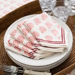 India Hicks Home Carnation Blush Napkin | Set Of 4 -Household Items Series Web IndiaHicks CarnationsBlushNapkins 0941 167926
