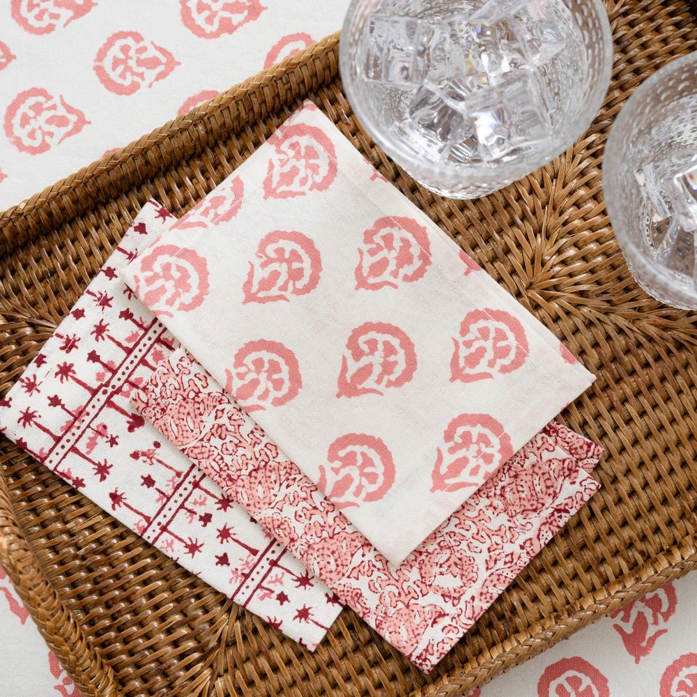 India Hicks Home Multi Blush Cocktail Napkin | Set Of 6 5 India Hicks Home Multi Blush Cocktail Napkin | Set Of 6 - Image 3