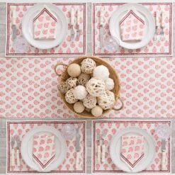 India Hicks Home Carnation Blush Placemat | Set Of 4 -Household Items Series Web IndiaHicks CarnationsBlushPlacemats TableRunner Napkins 0903 2 182516