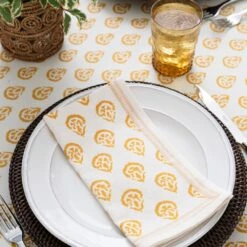 India Hicks Home Carnation Golden Napkin | Set Of 4 7 India Hicks Home Carnation Golden Napkin | Set Of 4 -Household Items Series Web IndiaHicks CarnationsGoldenTablecloth Napkins 2428 830157