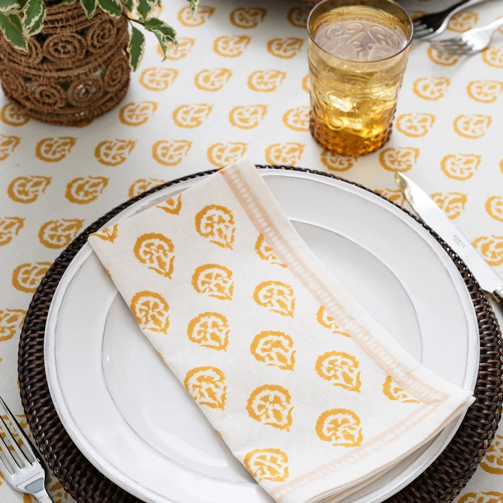 India Hicks Home Carnation Golden Napkin | Set Of 4 4 India Hicks Home Carnation Golden Napkin | Set Of 4 - Image 2