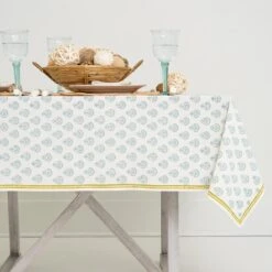 India Hicks Home Carnation Seafoam Tablecloth