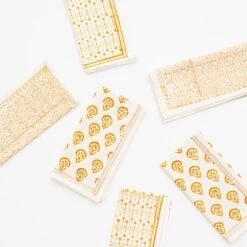 India Hicks Home Multi Golden Napkins | Set Of 6 -Household Items Series Web IndiaHicks MixNapkinSetGolden 0565 589267
