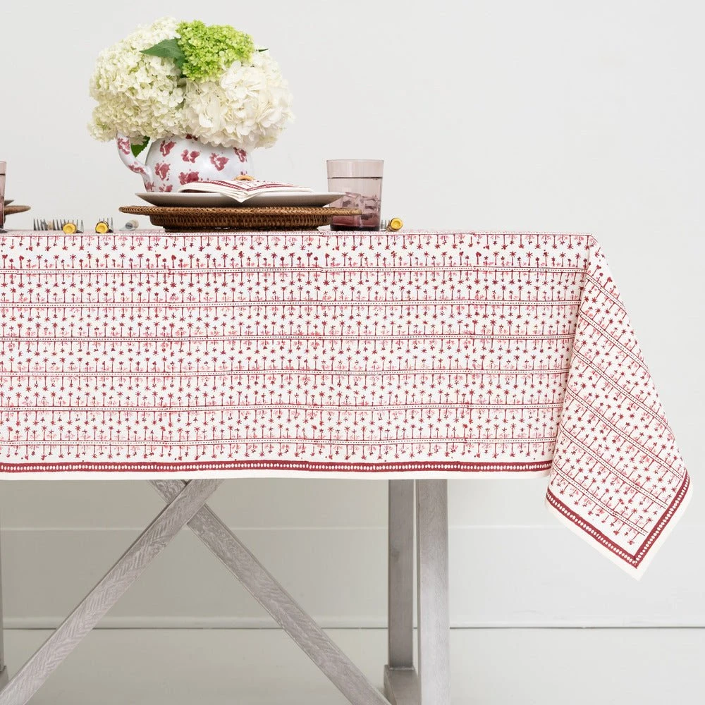 India Hicks Home Palm Avenue Blush Tablecloth 3 India Hicks Home Palm Avenue Blush Tablecloth