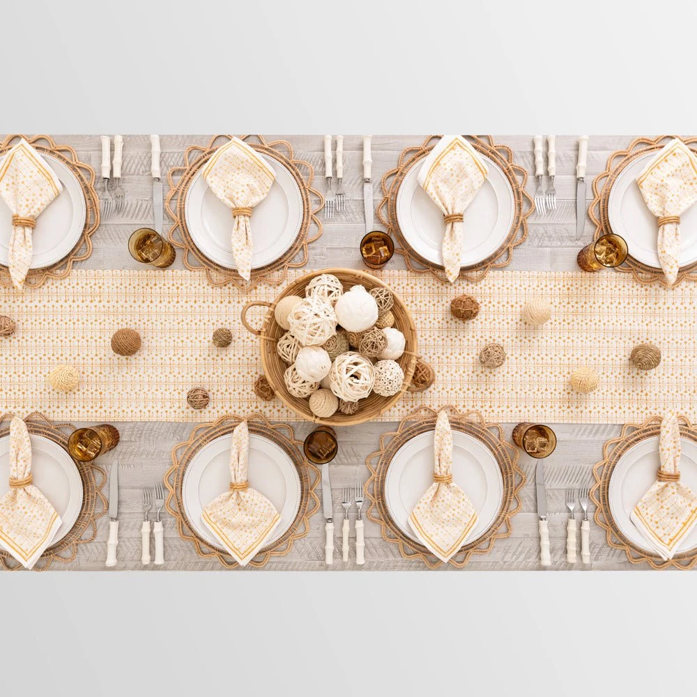 India Hicks Home Palm Avenue Golden Table Runner 5 India Hicks Home Palm Avenue Golden Table Runner - Image 3