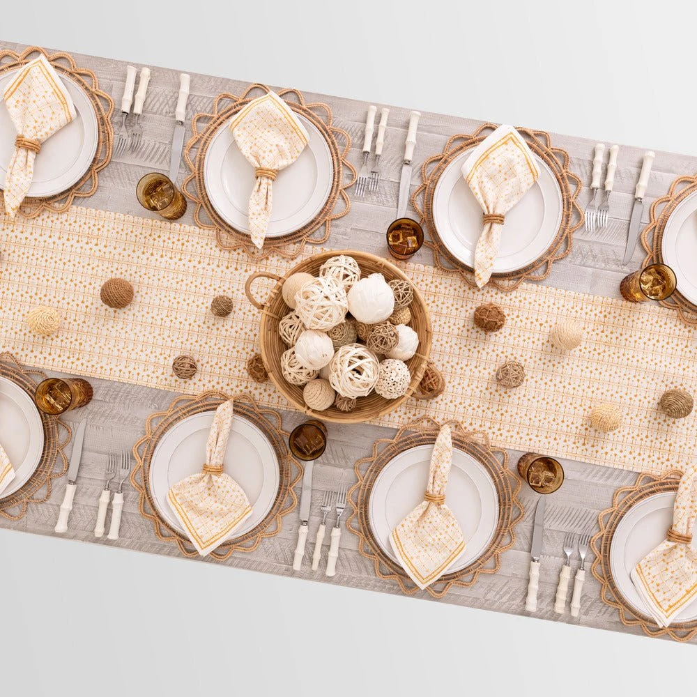 India Hicks Home Palm Avenue Golden Table Runner 4 India Hicks Home Palm Avenue Golden Table Runner - Image 2