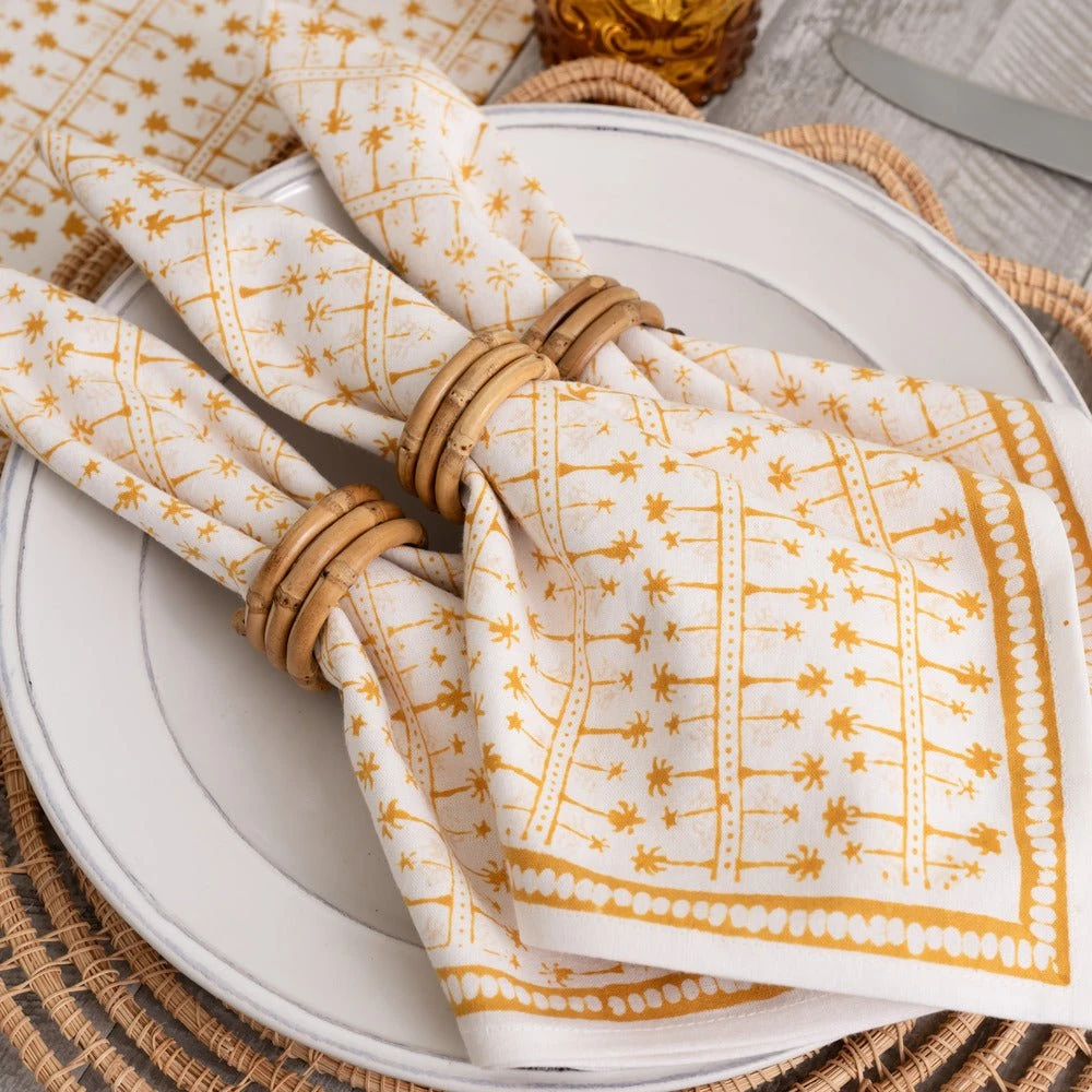 India Hicks Home Palm Avenue Golden Napkin | Set Of 4 4 India Hicks Home Palm Avenue Golden Napkin | Set Of 4 - Image 2