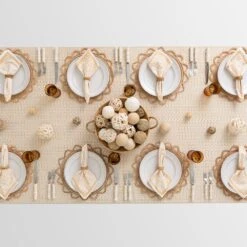 India Hicks Home Palm Avenue Golden Tablecloth -Household Items Series Web IndiaHicks PalmAvenueGoldenTablecloth Napkins 2349 382563