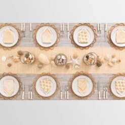 India Hicks Home Seashell Golden Table Runner 7 India Hicks Home Seashell Golden Table Runner -Household Items Series Web IndiaHicks SeashellsGoldenTableRunner 2219 839366b2 d344 48ec bbba 4f273f5016de 247367