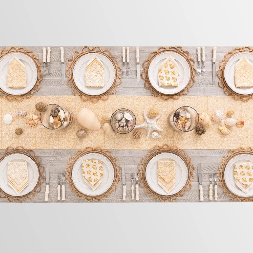 India Hicks Home Seashell Golden Table Runner 5 India Hicks Home Seashell Golden Table Runner - Image 3