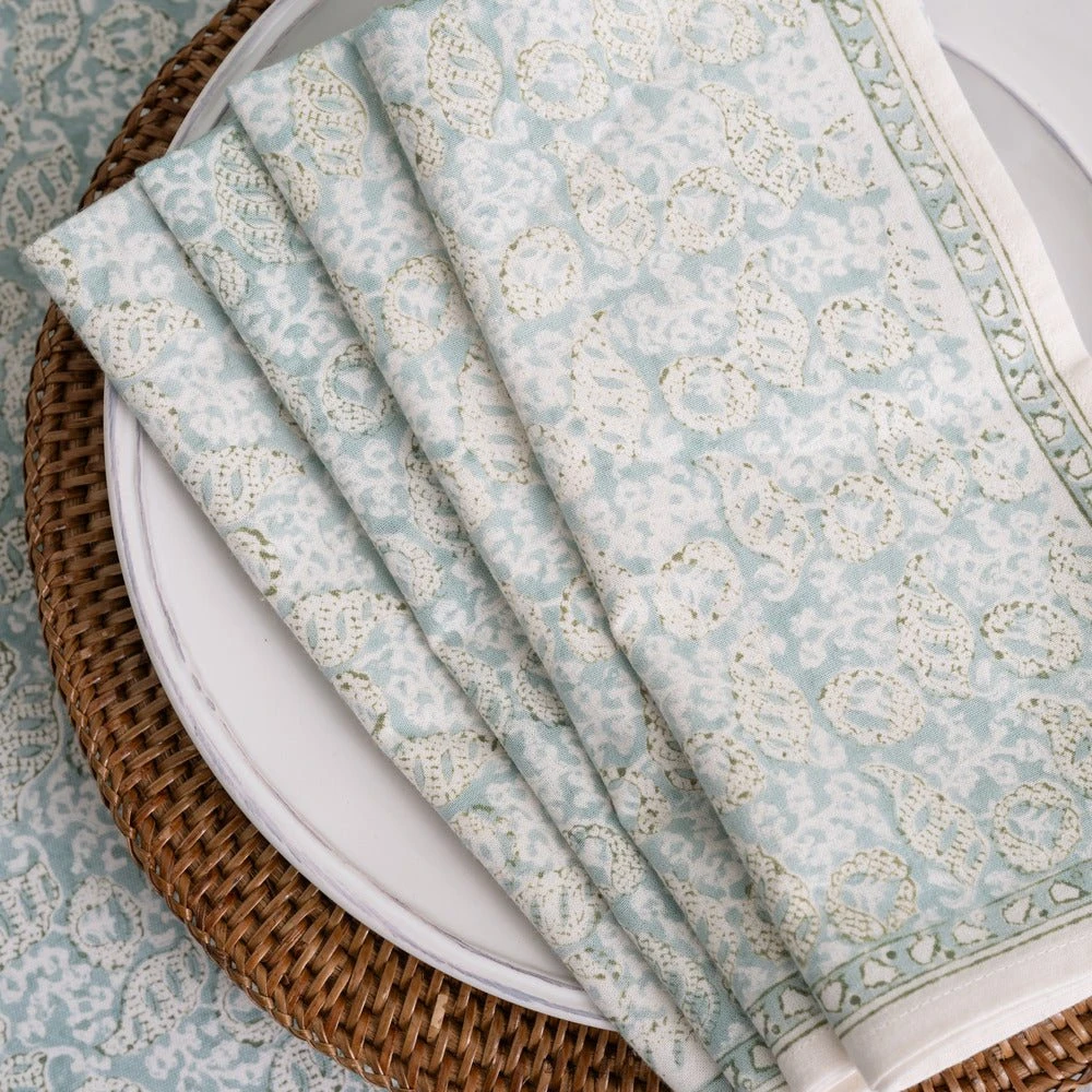 India Hicks Home Seashell Seafoam Napkin | Set Of 4 5 India Hicks Home Seashell Seafoam Napkin | Set Of 4 - Image 3