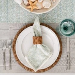 India Hicks Home Seashell Seafoam Napkin | Set Of 4 10 India Hicks Home Seashell Seafoam Napkin | Set Of 4 -Household Items Series Web IndiaHicks SeashellsSeafoamNapkins TableRunner 2321 368242