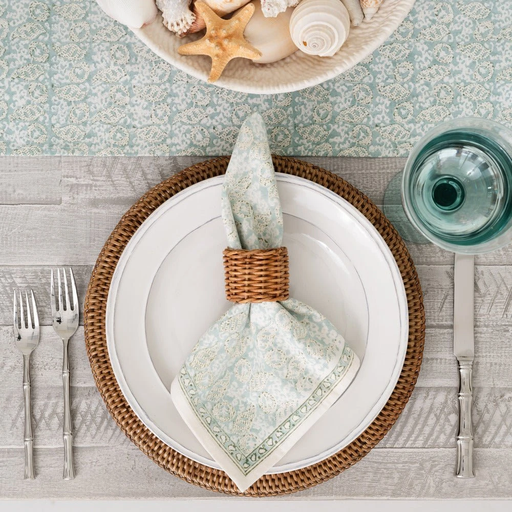 India Hicks Home Seashell Seafoam Napkin | Set Of 4 6 India Hicks Home Seashell Seafoam Napkin | Set Of 4 - Image 4