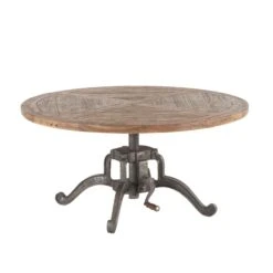 Artezia Industrial Teak Crank Coffee Table