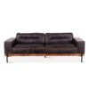 Chiavari Distressed Antique Ebony Leather Sofa -Household Items Series ZWCIAMSFAE11.23.09AM
