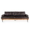 Chiavari Distressed Ebony Leather Sofa