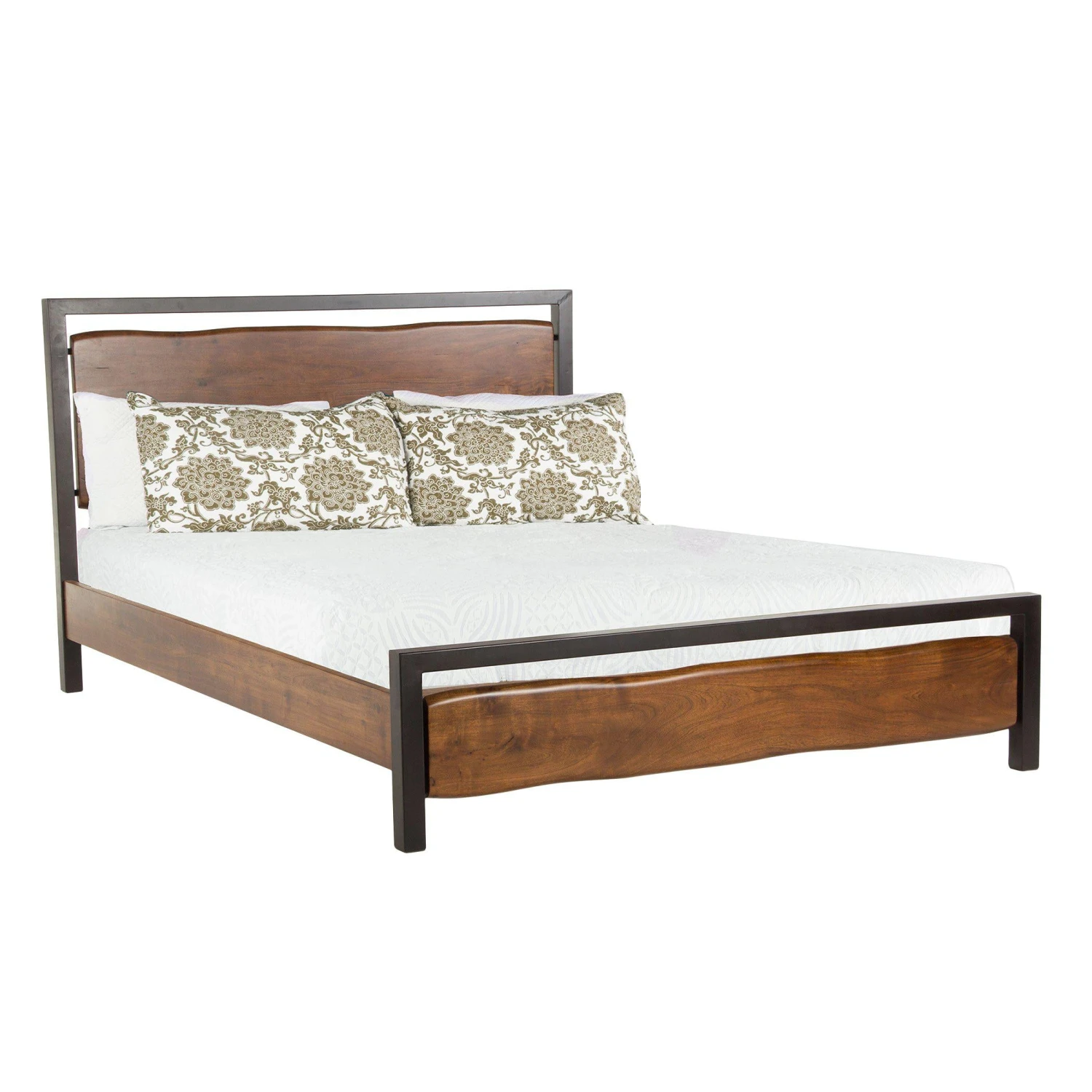 Glenwood Industrial Modern Live Edge Bed - Walnut Finish 4 Glenwood Industrial Modern Live Edge Bed - Walnut Finish - Image 2