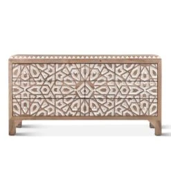 Haveli Mango Wood Geometric Carved Dresser
