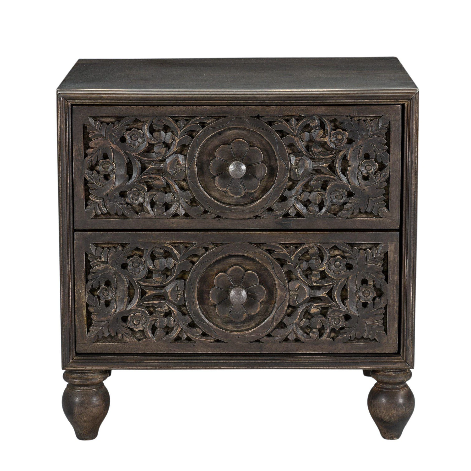 Haveli Traditional Handcarved Nightstand 11 Haveli Traditional Handcarved Nightstand - Image 9