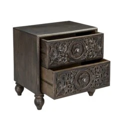 Haveli Traditional Handcarved Nightstand 24 Haveli Traditional Handcarved Nightstand -Household Items Series ZWHANC24VB det a0136f6c 9a31 4ec8 b7be 60f3b4732d24