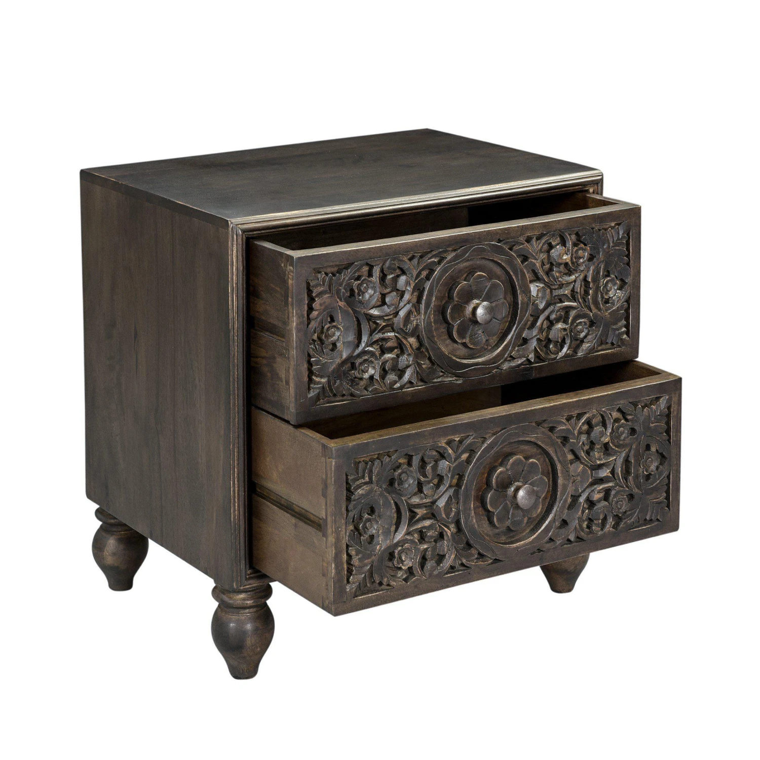 Haveli Traditional Handcarved Nightstand 12 Haveli Traditional Handcarved Nightstand - Image 10