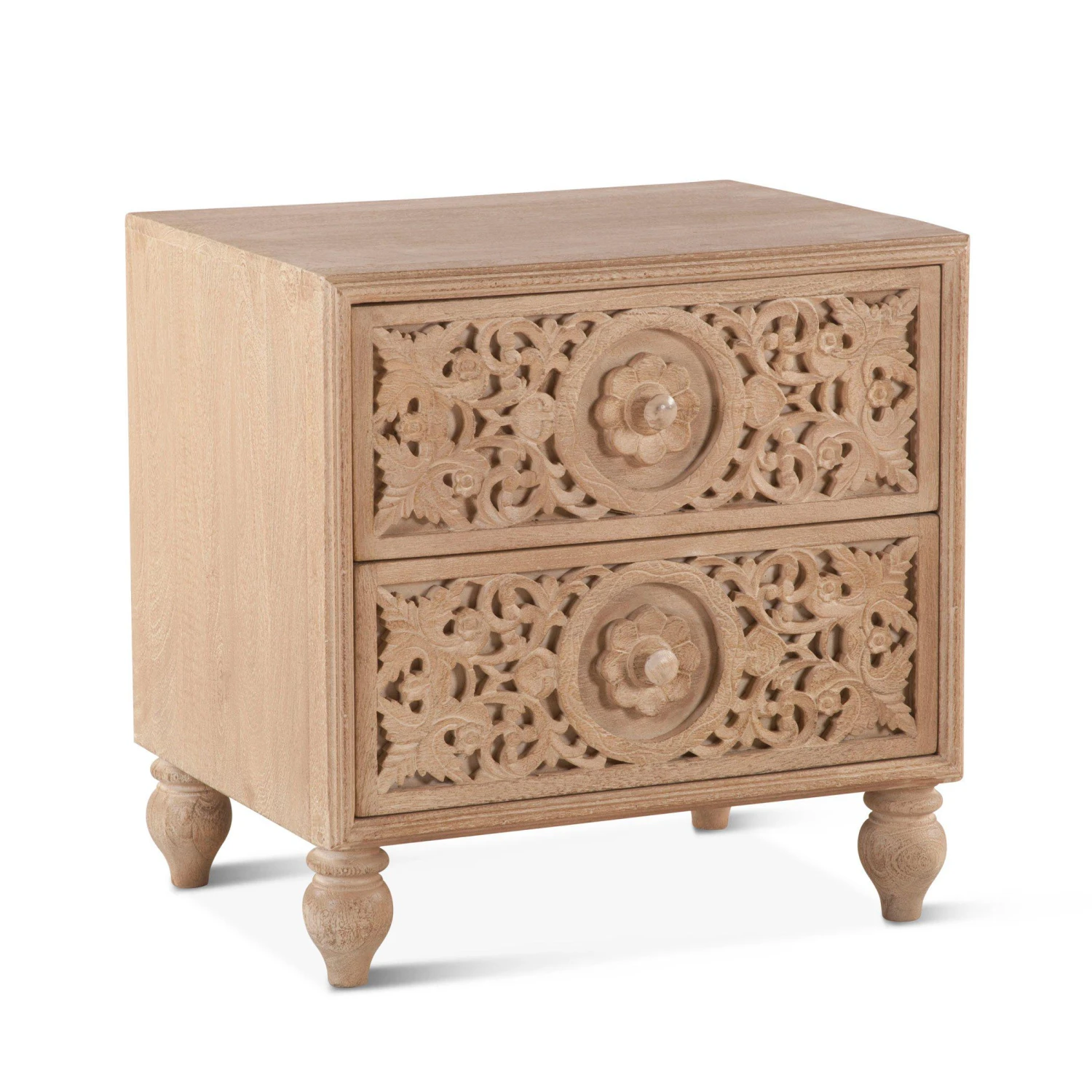 Haveli Traditional Handcarved Nightstand 5 Haveli Traditional Handcarved Nightstand - Image 3