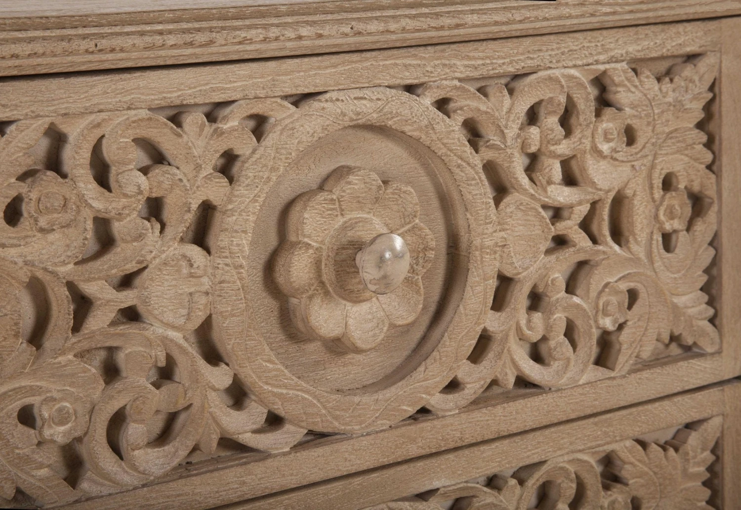 Haveli Traditional Handcarved Nightstand 6 Haveli Traditional Handcarved Nightstand - Image 4