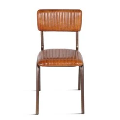 Hudson Stitched Leather Dining Chair, Set Of 2