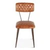 Hudson Diamond Stitched Leather Dining Chair, Set Of 2 -Household Items Series ZWHDSCEL 2X