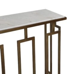 Leonardo Console Table With White Marble Top -Household Items Series ZWLOCN48WMAB det