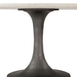 Palm Desert Natural Marble Dining Table With Steel Tulip Base -Household Items Series ZWPDRD48 COB det2