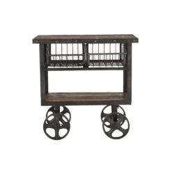 Paxton Rustic Industrial 36" Rolling Utility Cart