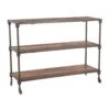 Paxton Rustic Industrial Rolling Console Table