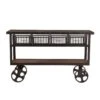 Paxton Rustic Industrial 60" Rolling Utility Cart