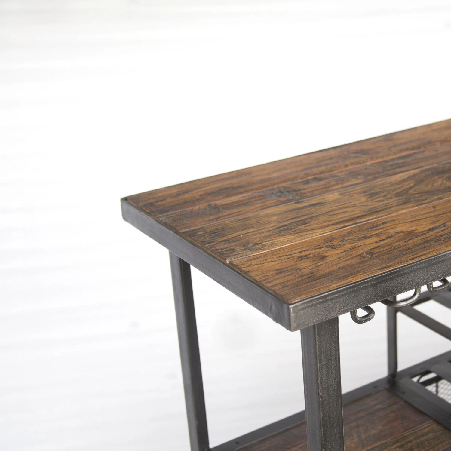 Paxton Reclaimed Teak Bar Cart With Wheels 5 Paxton Reclaimed Teak Bar Cart With Wheels - Image 3