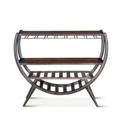 Paxton Reclaimed Teak Half-Round Home Bar