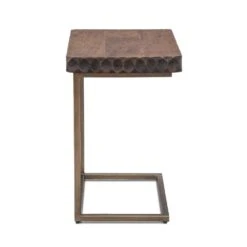 Vallarta Two Tone Mango Wood Modern Side Table 8 Vallarta Two Tone Mango Wood Modern Side Table -Household Items Series ZWSCST18TT add1