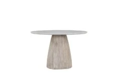 Palm Desert Natural Dining Marble Table With Washed Wood Base -Household Items Series brownmango3