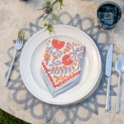 Cactus Flower Ivory Napkin | Set Of 4 -Household Items Series cactus flower ivory blue round rice